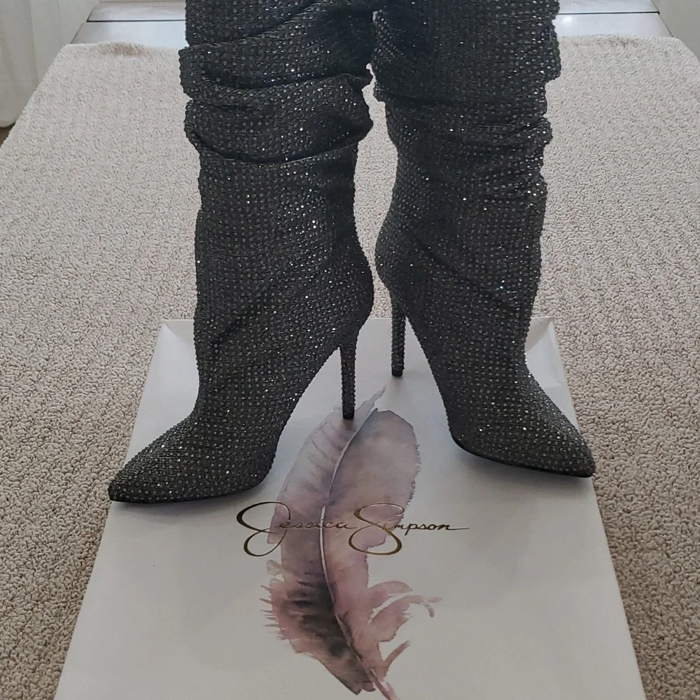 NEW Jessica Simpson Sparkly Boots - 7.5 - Picture 2 of 10